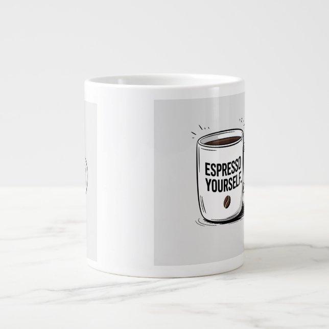 Caneca De Café Grande Café Engraçado Mug - Cota "Espresso Você Mesmo" -  (Frente)
