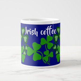 Caneca De Café Grande Café irlandês, rocha de chamas irlandesa, azul, tr