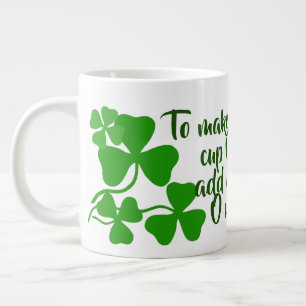 Caneca De Café Grande Café irlandês/xícara perfeita 2 trevo da Irlanda/b