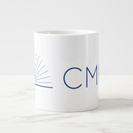 Caneca De Café Grande Café jumbo CMEC Mug - 20 oz, branco com marinho