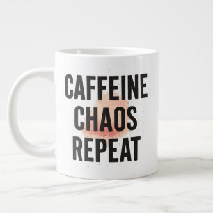 Caneca De Café Grande Cafeína. Caos. Repita. – Café Neon Cyberpunk