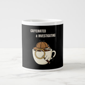 Caneca De Café Grande Caffeinated & Investigating | Cozy Mystery Coffee