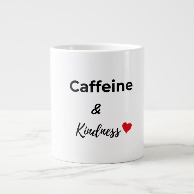 Caneca De Café Grande Caffeine and kindness coffee lover (Frente)