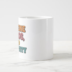 Caneca De Café Grande Caffeine Chaos e Criatividade Mug - Funky Retro