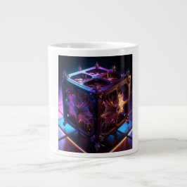 Caneca De Café Grande Caixa de Música Reflexiva Fractal Steampunk
