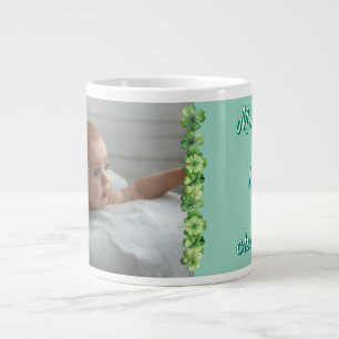 Caneca De Café Grande Caixa de presente de Mamãe verde-trevo