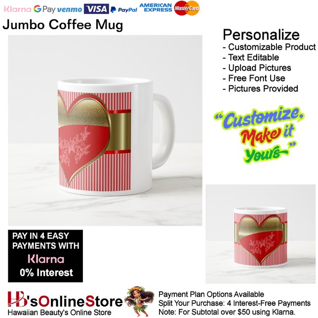 Caneca De Café Grande Caixas de Boxes de Boas Especialidades (Boxes of Hearts Jumbo Specialty Coffee Mug.)
