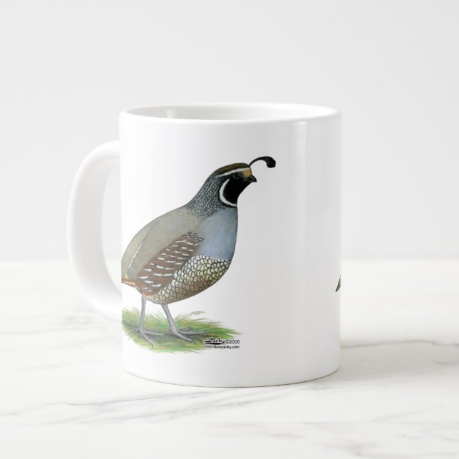 Caneca De Café Grande California Valley Quail (Frente Esquerda)