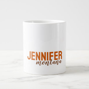 Caneca De Café Grande Calliografia - Placa Elegante Adicionar Nome Própr