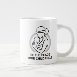 Caneca De Café Grande Calm Mother and Baby Minimalist Mantra