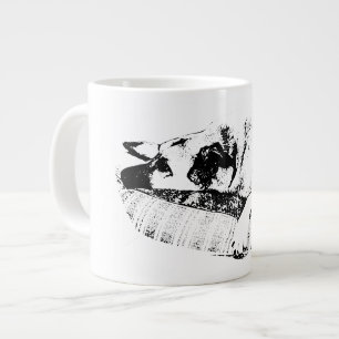 Caneca De Café Grande Calma Gráfica, Início Ousado da Sala de Estar