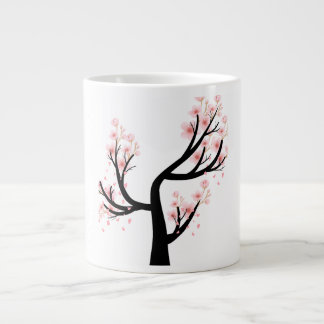 Caneca De Café Grande Cama de Árvore do Flor de Cereja