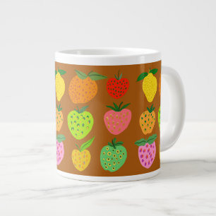 Caneca De Café Grande Cama de café gigante com padrão frutado colorido