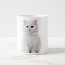Cama de cerâmica de Gato Branco Elegante
