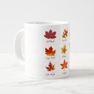 Caneca De Café Grande Cama de cerâmica personalizada, Autumn deixa mug p