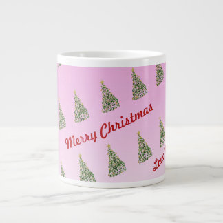 Caneca De Café Grande Cama de Especialidades de Árvore de Natal pintada