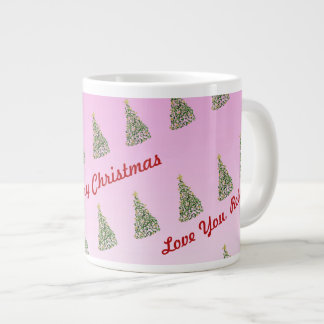 Caneca De Café Grande Cama de Especialidades de Árvore de Natal pintada