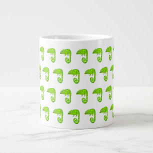 Caneca De Café Grande Camaleão verde fofo