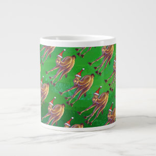 Caneca De Café Grande Camel Christmas on Green