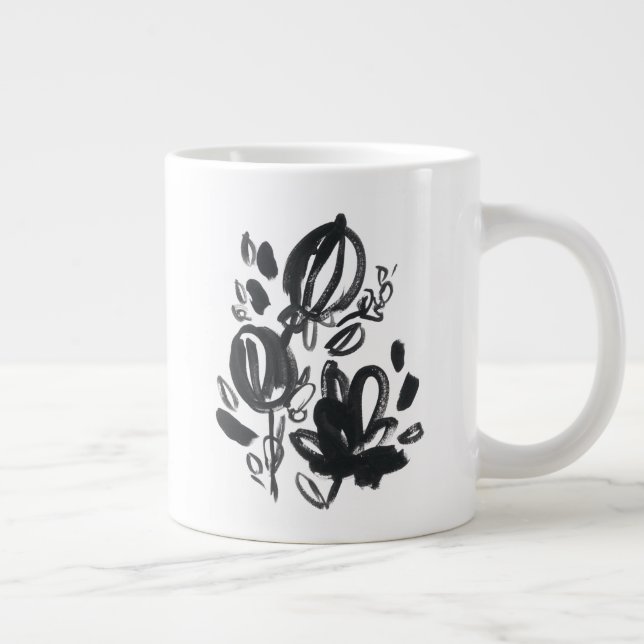 Caneca De Café Grande Cameo Bloom - Preto e Branco (Direita)