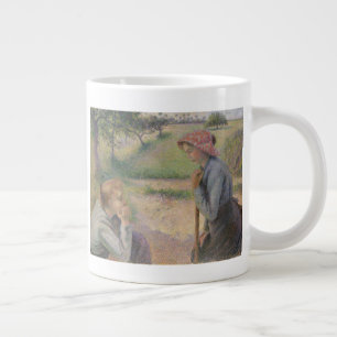 Caneca De Café Grande Camille Pissarro Duas jovens camponesas