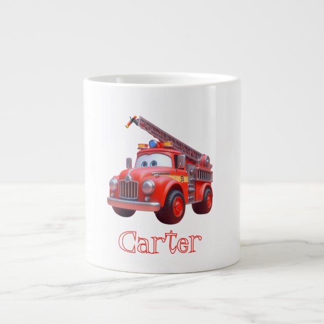 Caneca De Café Grande Caminhão de bombeiros (Frente)