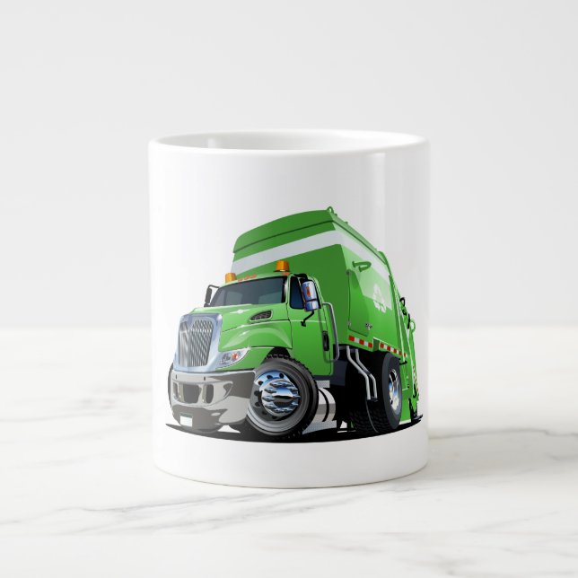 Caneca De Café Grande Caminhão de lixo de cartum (Frente)