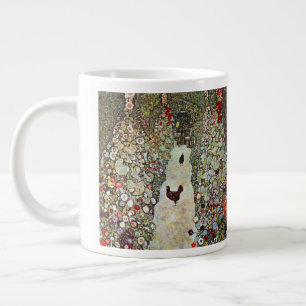 Caneca De Café Grande Caminho do Jardim com Galinhas, Gustav Klimt, Art