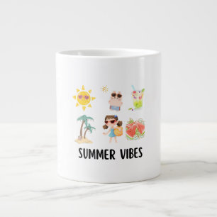 Caneca De Café Grande camisa de vibrações de verão fofas para crianças.