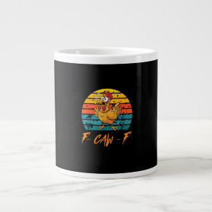 Caneca De Café Grande Camisas Engraçadas de Frango F-Caw-F Pôr do Sol Vi