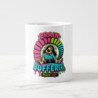 Caneca De Café Grande Camiseta engraçada de Buffering Cerebral
