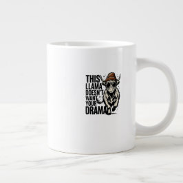 Caneca De Café Grande Camiseta engraçada "Este Lhama Não Quer Seu Drama"