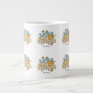 Caneca De Café Grande Camiseta Pequeno Raio de Sol, Groovy Retro 70