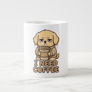 Caneca De Café Grande Camisola de Cachorro Mal-Humorado Engraçado Precis