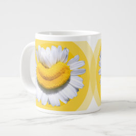 Caneca De Café Grande Camomila Sorridente Vibração Amarela dos Anos 70