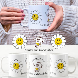 Caneca De Café Grande Camomile Flower Cute Trendy Morning Café