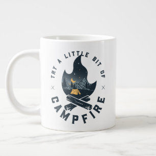 Caneca De Café Grande Campanha legal de campismo sob montanhas Stars