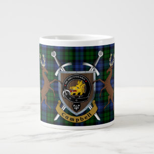 Caneca De Café Grande Campbell Clan Crachá & Tartan Highland