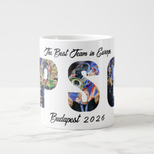 Caneca De Café Grande Campeões Back To Back Paris PSG Personalizado