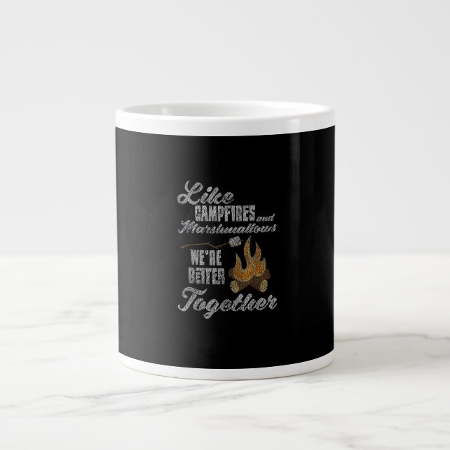 Caneca De Café Grande Campfire Marshmallows Better Together Distressed V (Frente)