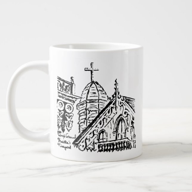 Caneca De Café Grande Campground Motif by Babbie - Martha's Vineyard (Esquerda)