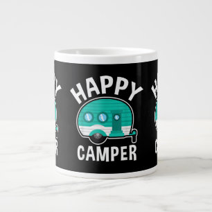 Caneca De Café Grande Camping Feliz Caravana de Carro de Campismo Férias