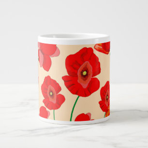Caneca De Café Grande Campo de Papila Vermelha