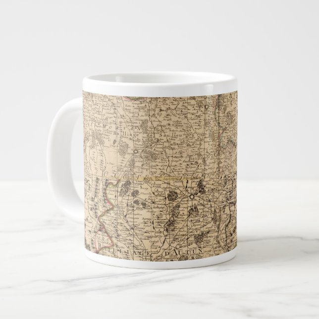 Caneca De Café Grande Campos de batalha e estradas romanas (Frente Esquerda)
