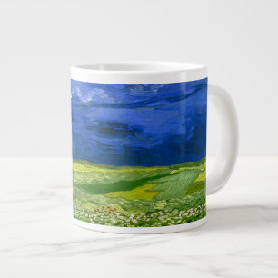 Caneca De Café Grande Campos De Trigo Sob Arte Bela Nublada Sky Van Gogh