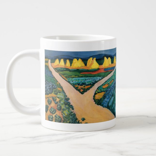Caneca De Café Grande Campos de Vegetais por August Macke, Arte Fino Ant (Esquerda)