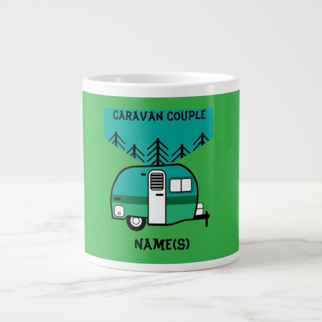 Caneca De Café Grande Campos Felizes Caravançam Caravanas Engraçadas Doi (Frente)