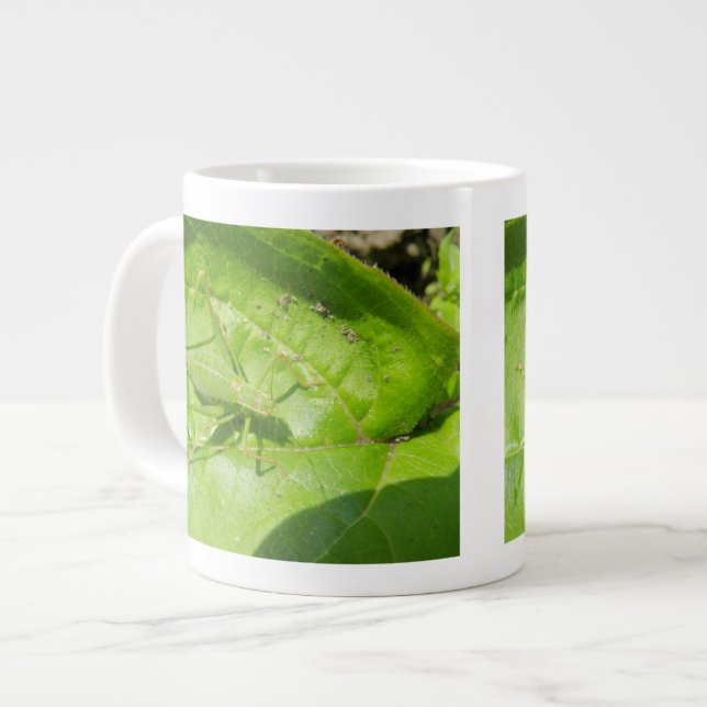 Caneca De Café Grande Camuflagem de críquete verde (Frente Esquerda)