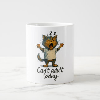 Caneca De Café Grande Can’t Adult Today Cat Coffee Mug – Funny Lazy Cat