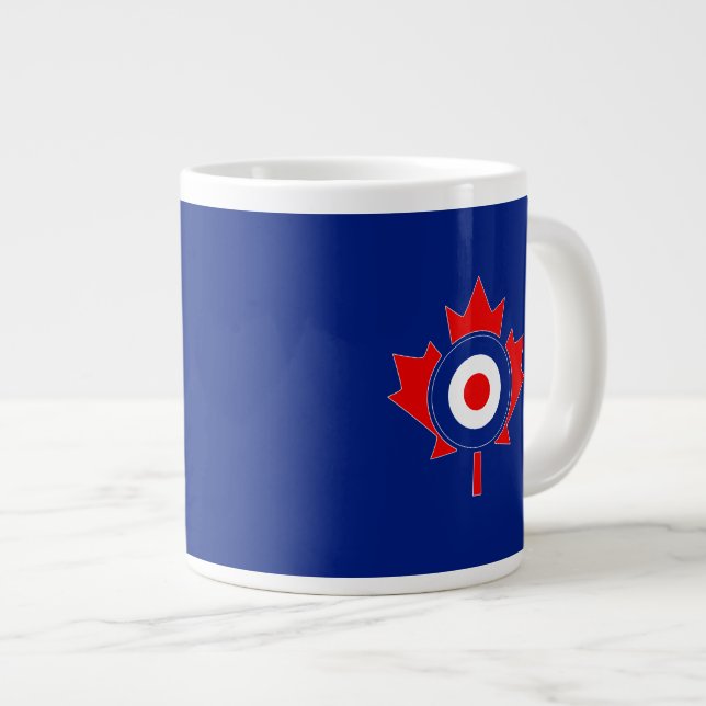 Caneca De Café Grande Canadian Maple Leaf Roundel Mod (Frente Esquerda)